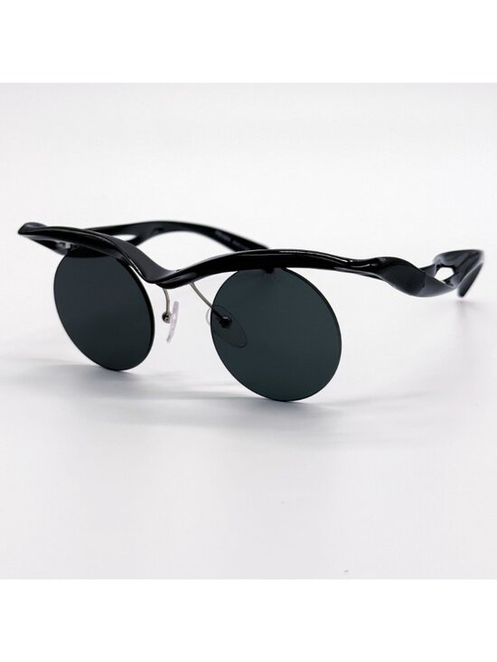 NEW PRADA SUNGLASSES PRA18S 1AB5S0 ROUND BLACK UNISEX EYEWEAR PR A18S, SPR A18S main image 9